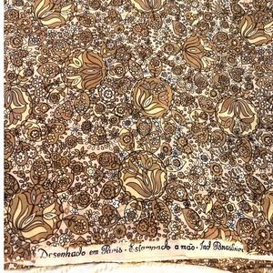 Vtg 70s La Estampa Silk Fabric Hand Printed Psychedelic Floral Paris Brazil 3 yd